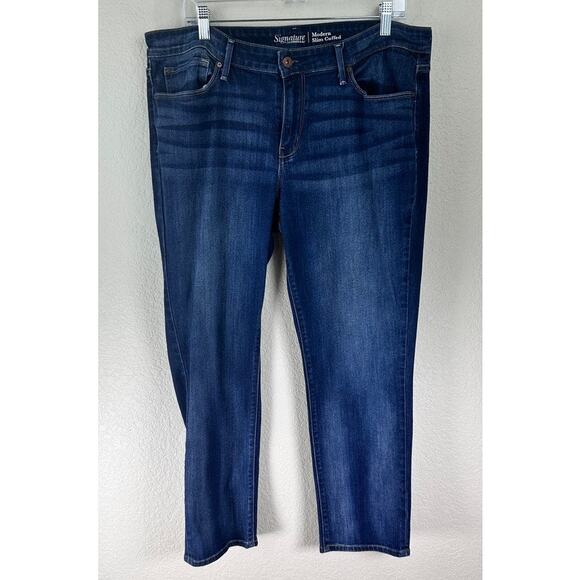 Levi’s Signature 18 Slim Fit Cuffed Jeans Dark Wash Y2K Stretch Denim - Picture 1 of 4